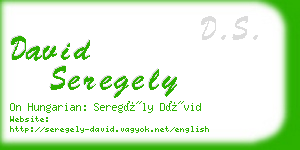 david seregely business card